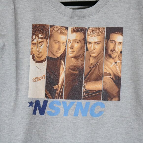 NSYNC Vintage 90s Debut Album Self Titled Crewneck 2XL Sweatshirt Cotton Y2K Pop - Picture 2 of 6